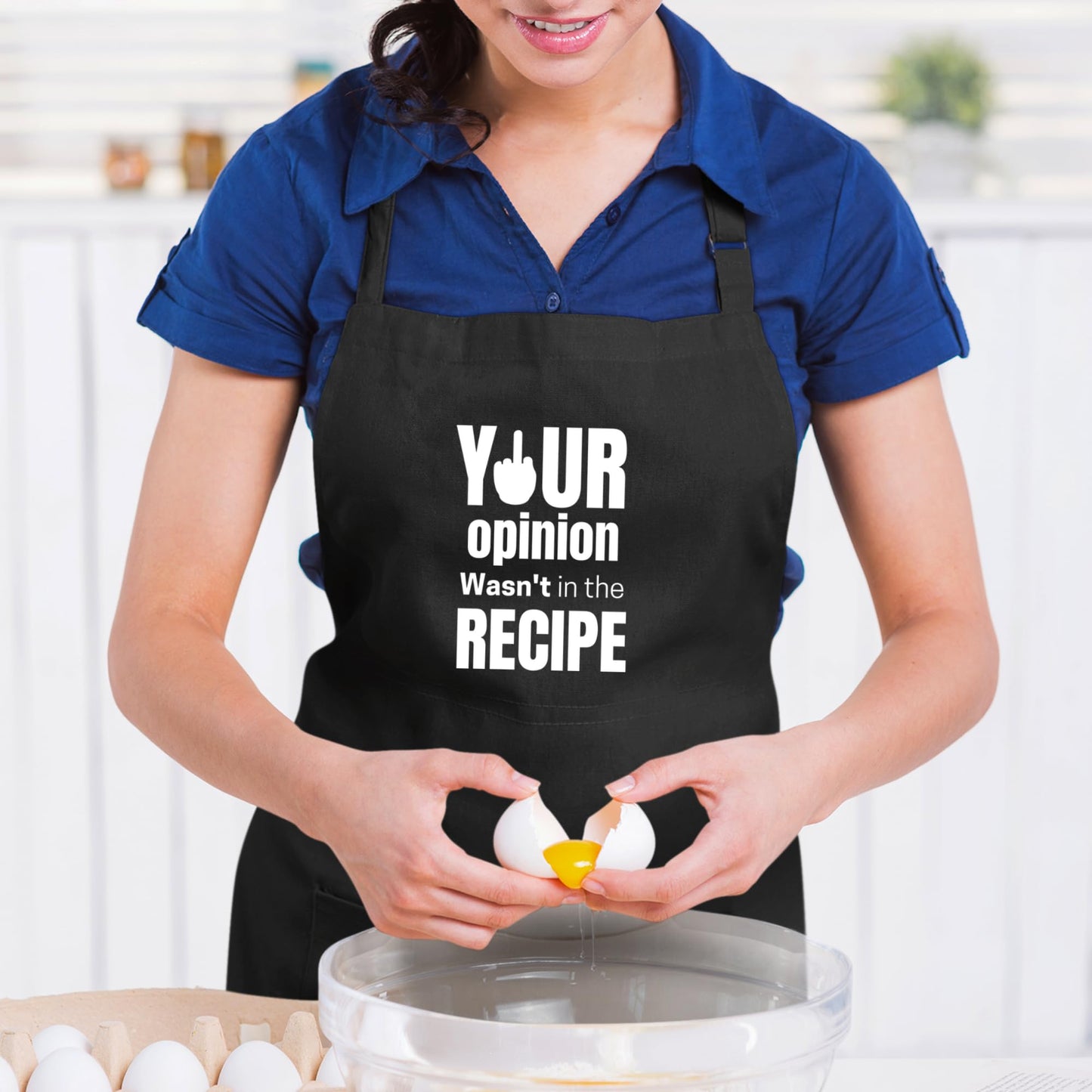 Be Buz YOUR OPINION WASN'T IN THE RECIPE Funny Aprons for Women Printed Apron Gift for Her Chef Apron Kitchen Apron BBQ Apron Gift Baking Apron Father Day Gift - Top Tee