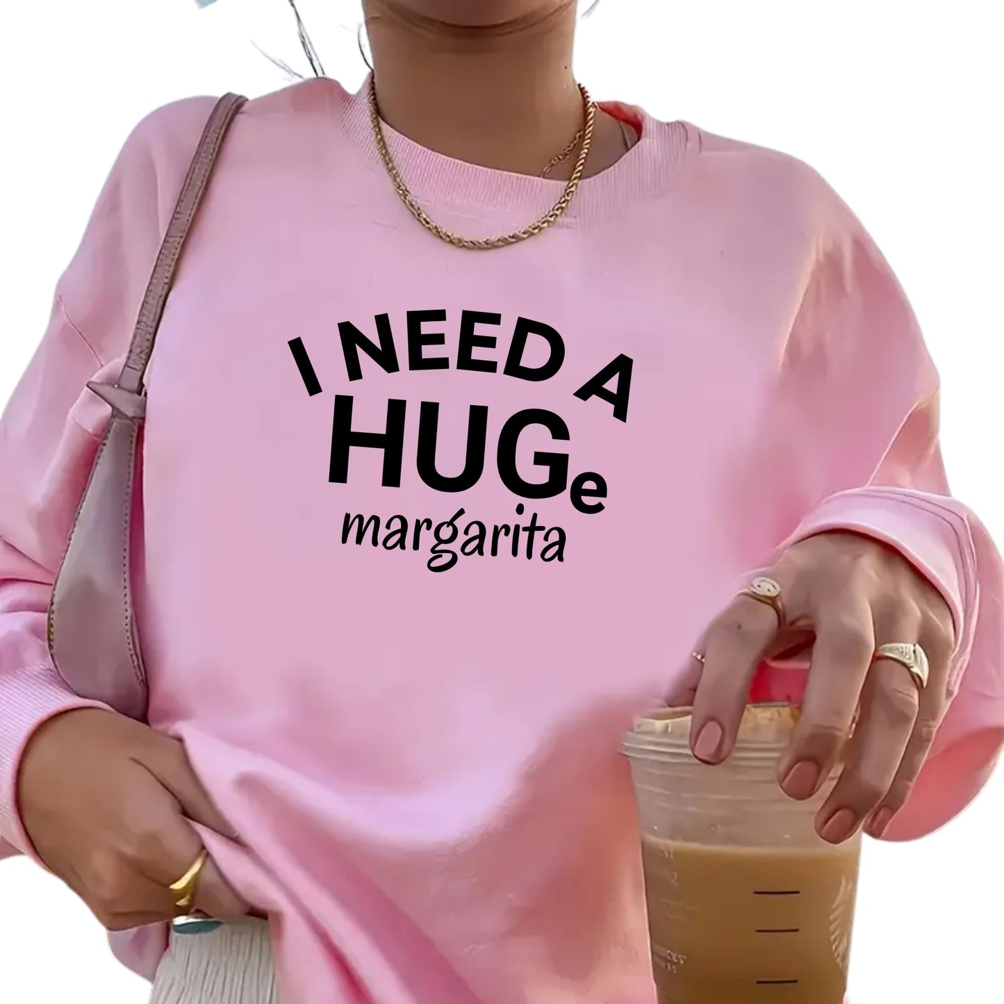Be Buz I Need a Huge Margarita Sweatshirt Funny Tequila Lover Gift Women’s Oversized Pullover Cinco de Mayo Party Sweatshirt