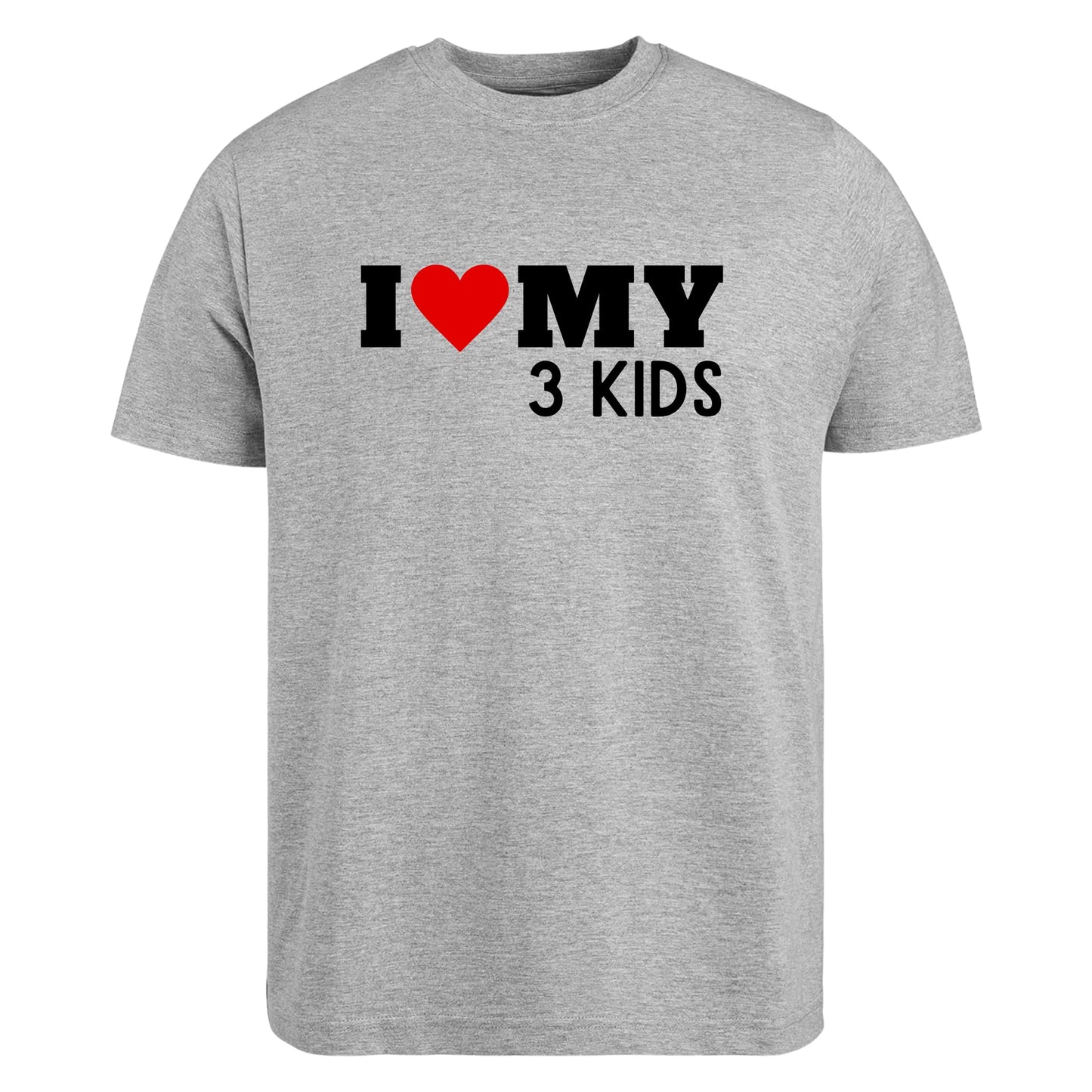Be Buz Parent T-Shirt, I Love My Three Kids Design T-Shirt Cute Mom or Dad Shirt Proud Parent Gift for Mothers Day or Fathers Day Family Matching Tee