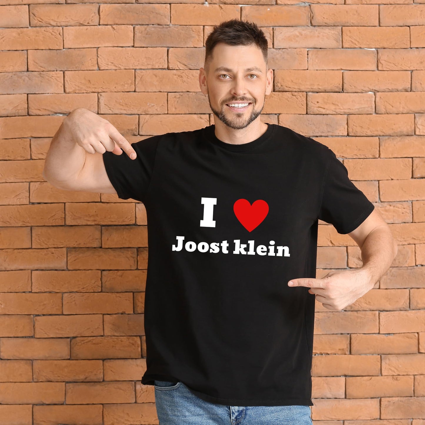 I Heart Personalised Cotton T-Shirt, White and Black, S-XXL