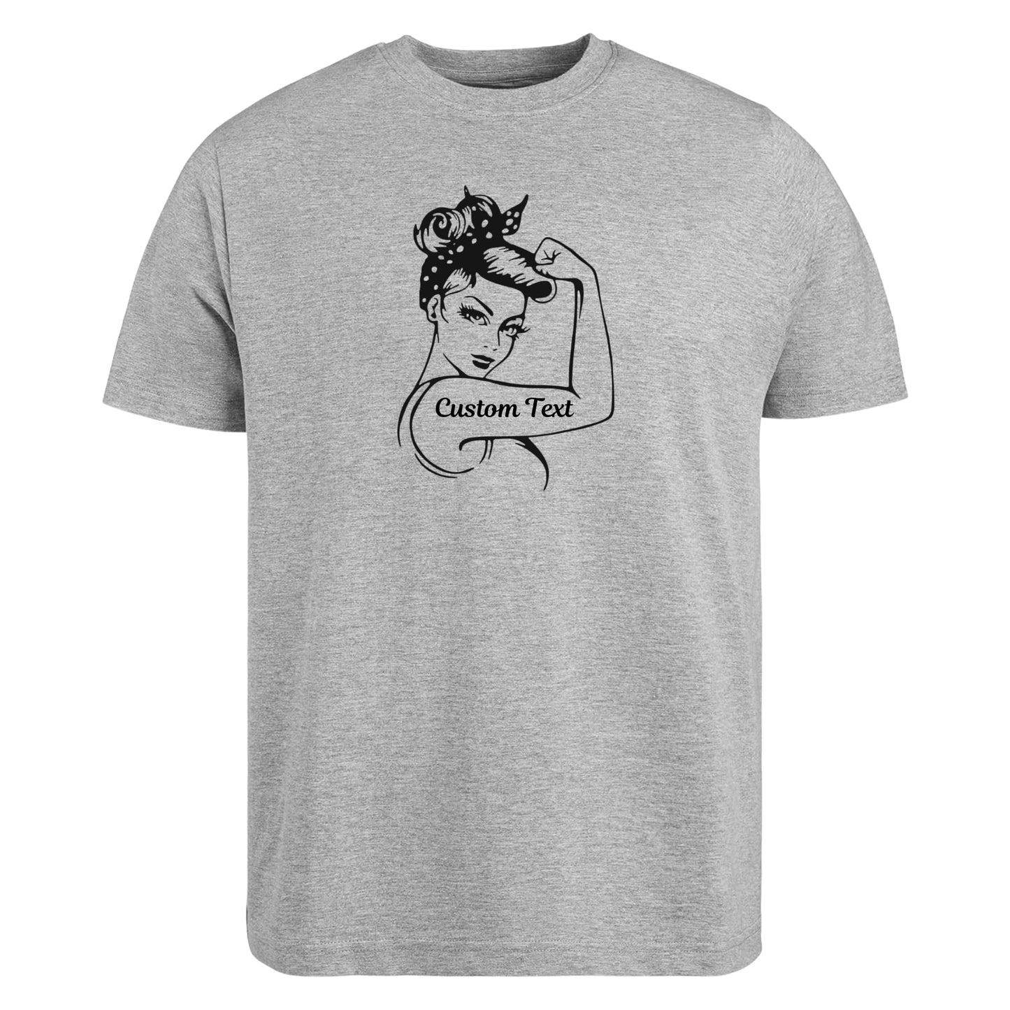 Be Buz Custom Women's Strong Girl Power T-Shirt Motivational Inspirational Empowering Cotton Shirt for Women and Girls