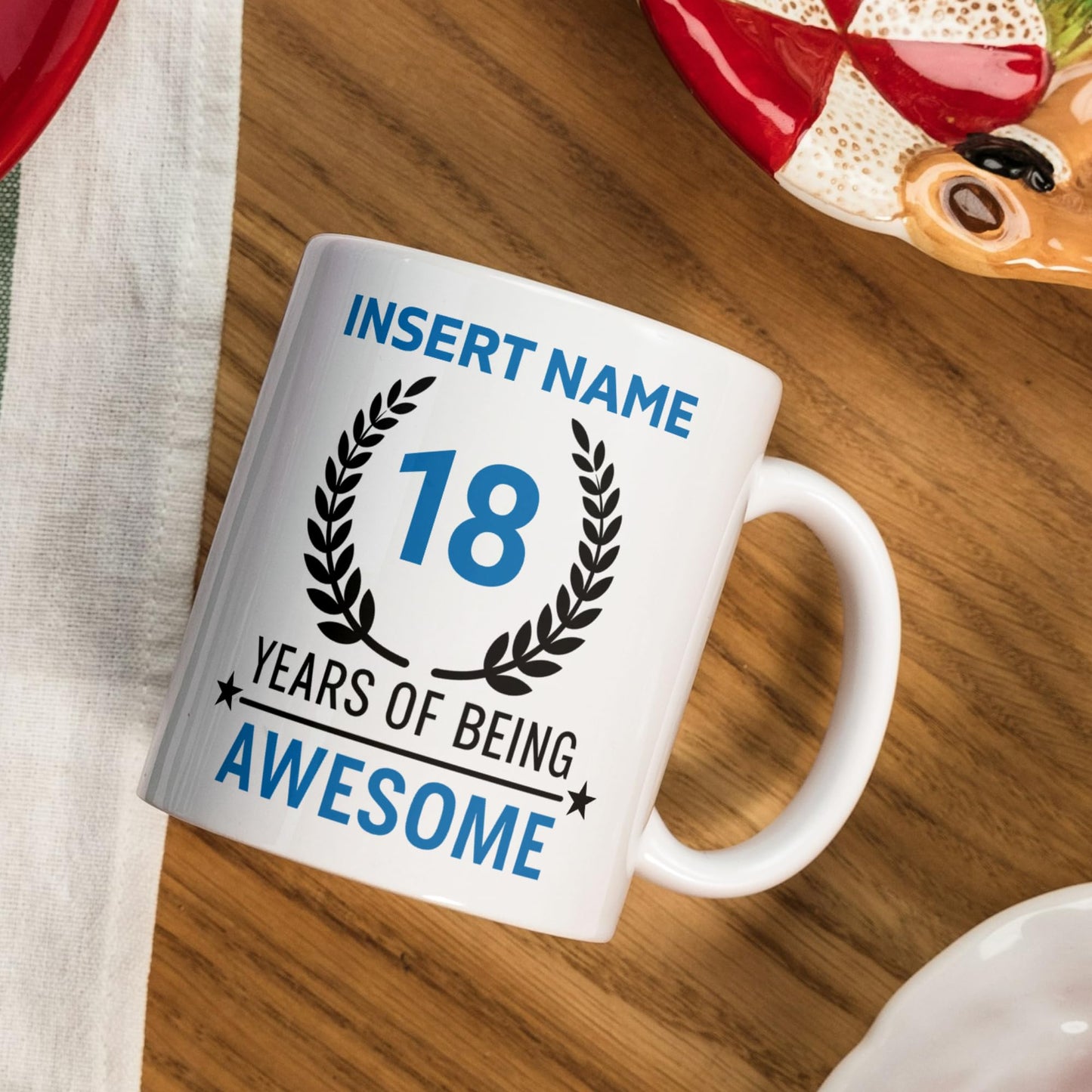 18Th Birthday Gift for Her Personalized 18 Years of Being Awesome Mug Custom Name Coffee Cup Funny Gift for Old Girl Birthday Present for Women