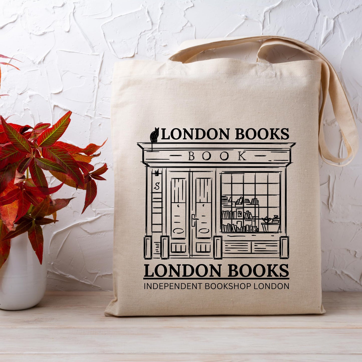 Be Buz London Books Print Tote Bag Uni Bag for Book Lovers Reusable Casual Bag for Work Shopping Travel womens tote