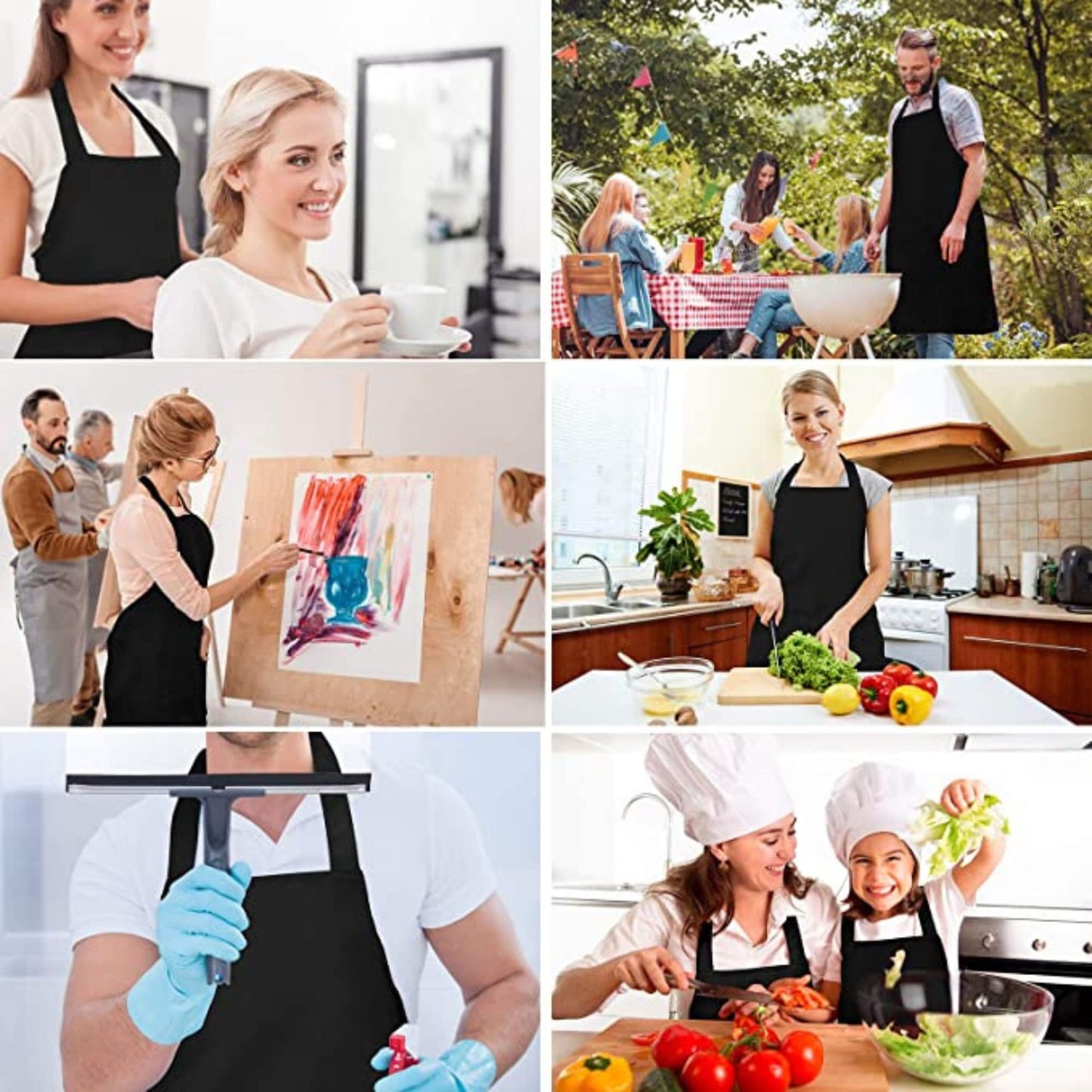 NEVER TRUST A SKINNY COOK Funny Aprons for women - 2 Pockets BBQ Apron Coffee house Cooking Kitchen Chef Bar Hotel Gift For Husband Wife, Dad Mom boyfriend Girlfriend Black - Top Tee