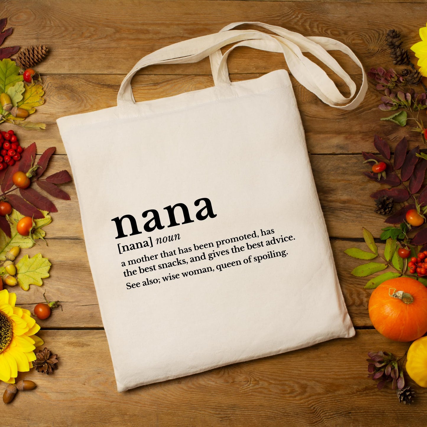 Be Buz Nana Noun Tote Bag Funny Nana Gift Mother's Day Gift for Grandma New Grandma Gift Reusable Bag for Nana