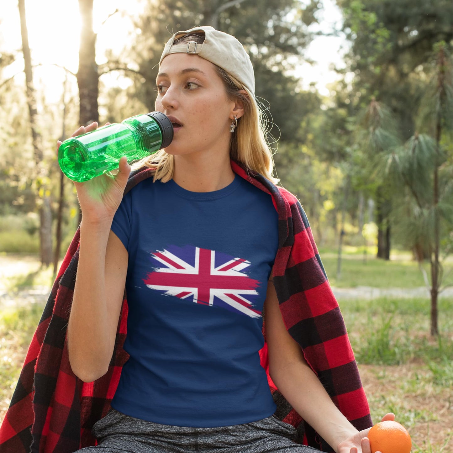 Be Buz Union Jack Flag T-Shirt for Women Great Britain Ladies Cool Distressed Flag Cotton Shirt Gift for her