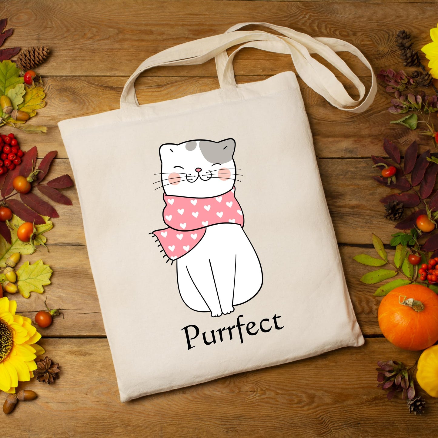 Be Buz Purrfect Charming Cat Tote Bag Adorable and Stylish Bag for Cat Lovers Reusable Casual Bag for Work Shopping Travel