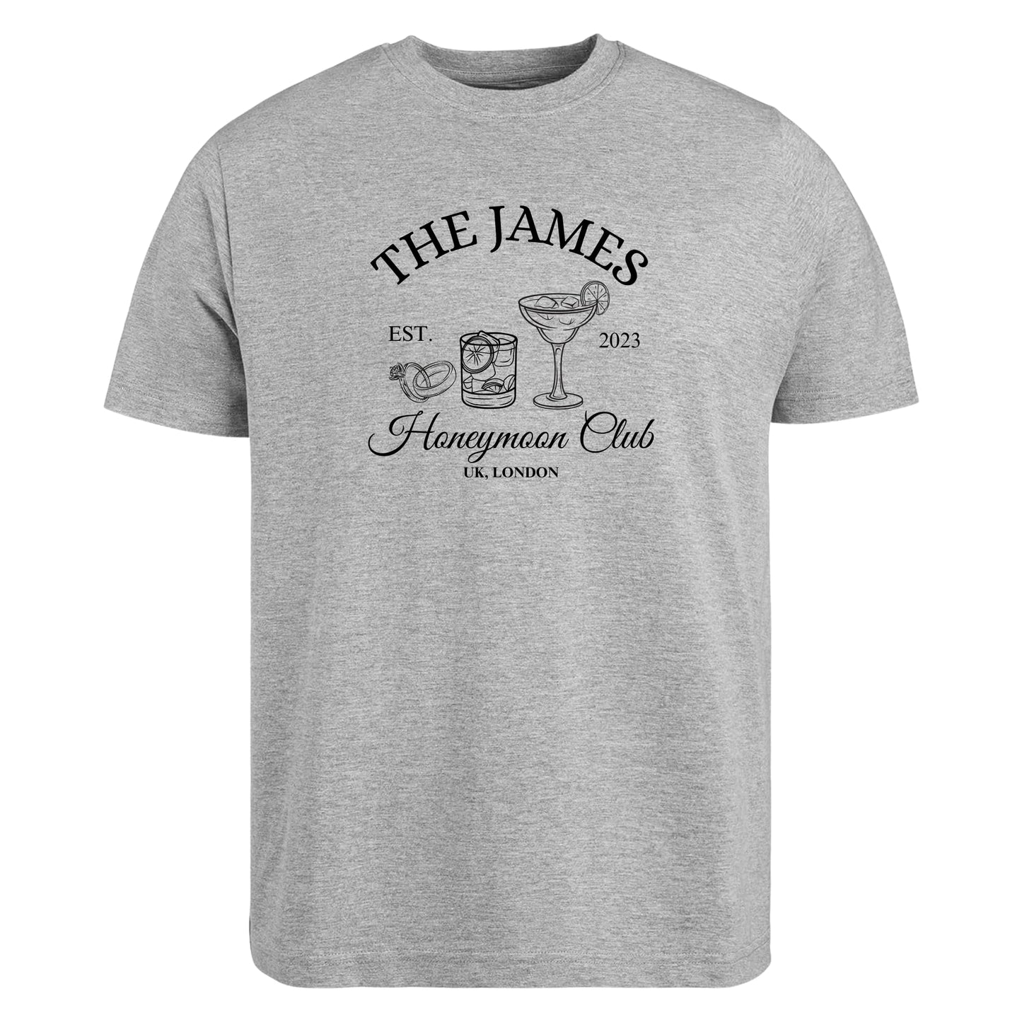Be Buz Personalized Honeymoon Club T-Shirt, Mr and Mrs Matching Couple Wedding Tees for Bride and Groom