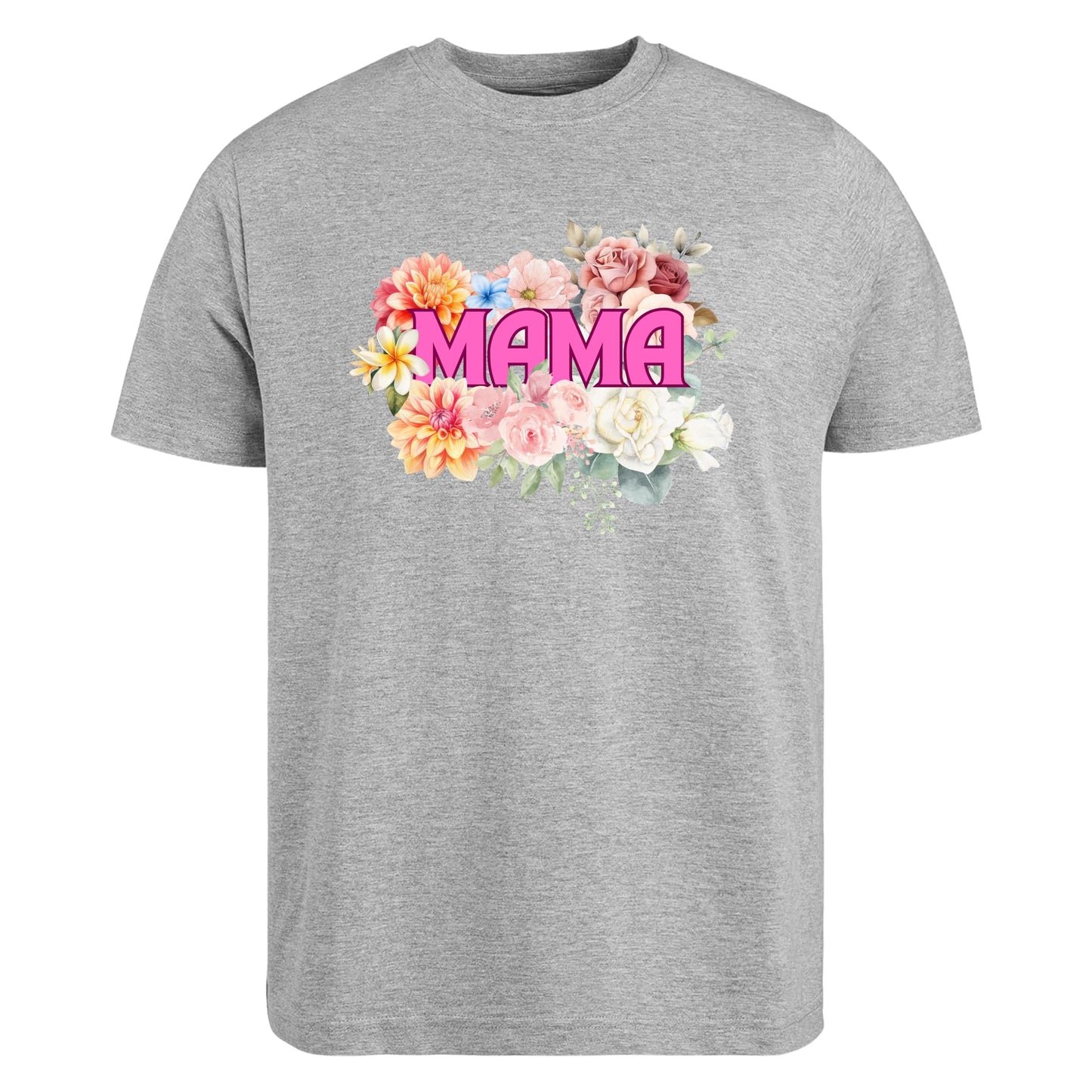 Be Buz Mama Floral T-Shirt – Cute Mom Life Tee with Botanical Design Motherhood Shirt Gift for New Moms, Mother’s Day Women’s Casual Floral Tee