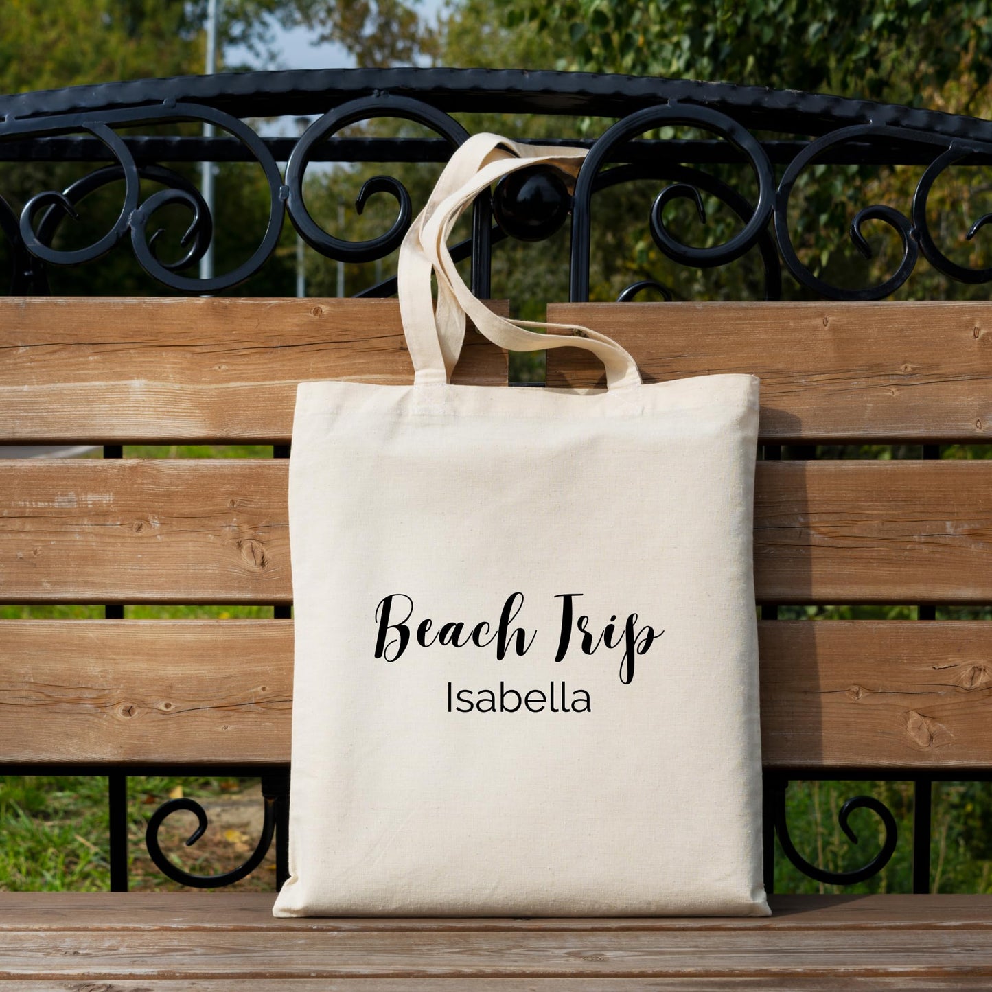 Be Buz Personalized Beach Tote Bag Custom Name & Design, Cotton Tote for Beach Days, Vacation, or Poolside Reusable Casual Bag for Work Shopping Travel