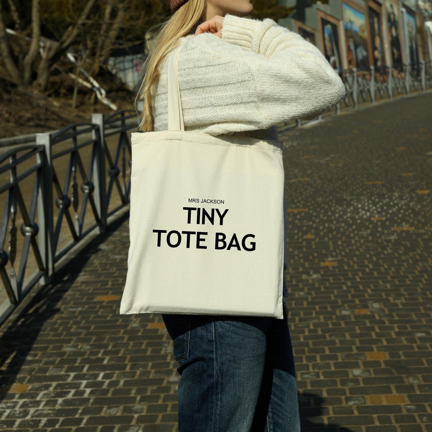 Custom Name Tote Bag Personalised Cotton Tote Bag for Women Personalised Gift Reusable Casual Bag for Work Shopping Travel