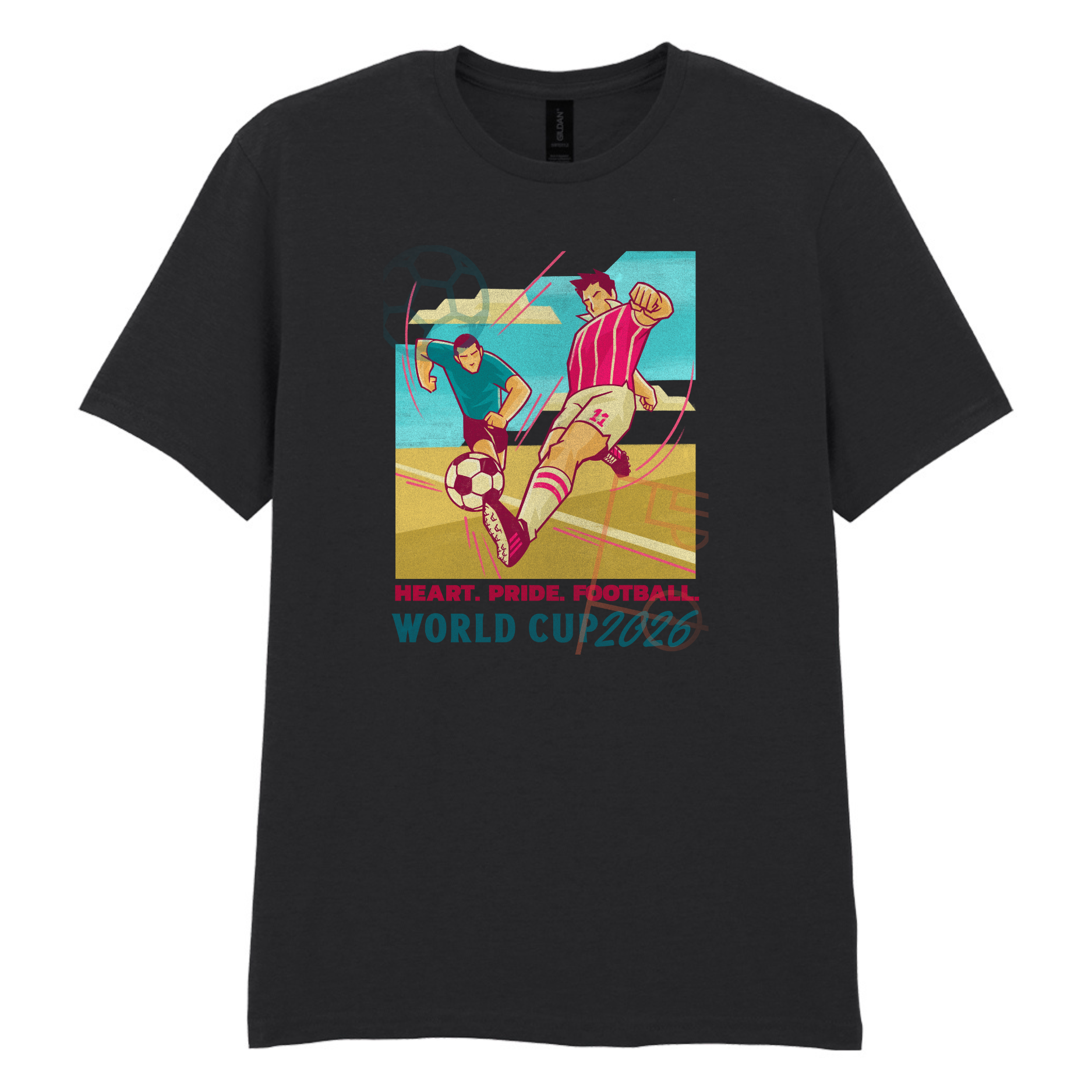Heart. Pride. Football. – Retro World Cup 2026 T-Shirt | Vintage Football Graphic Tee | FIFA Fan Gift - Top Tee