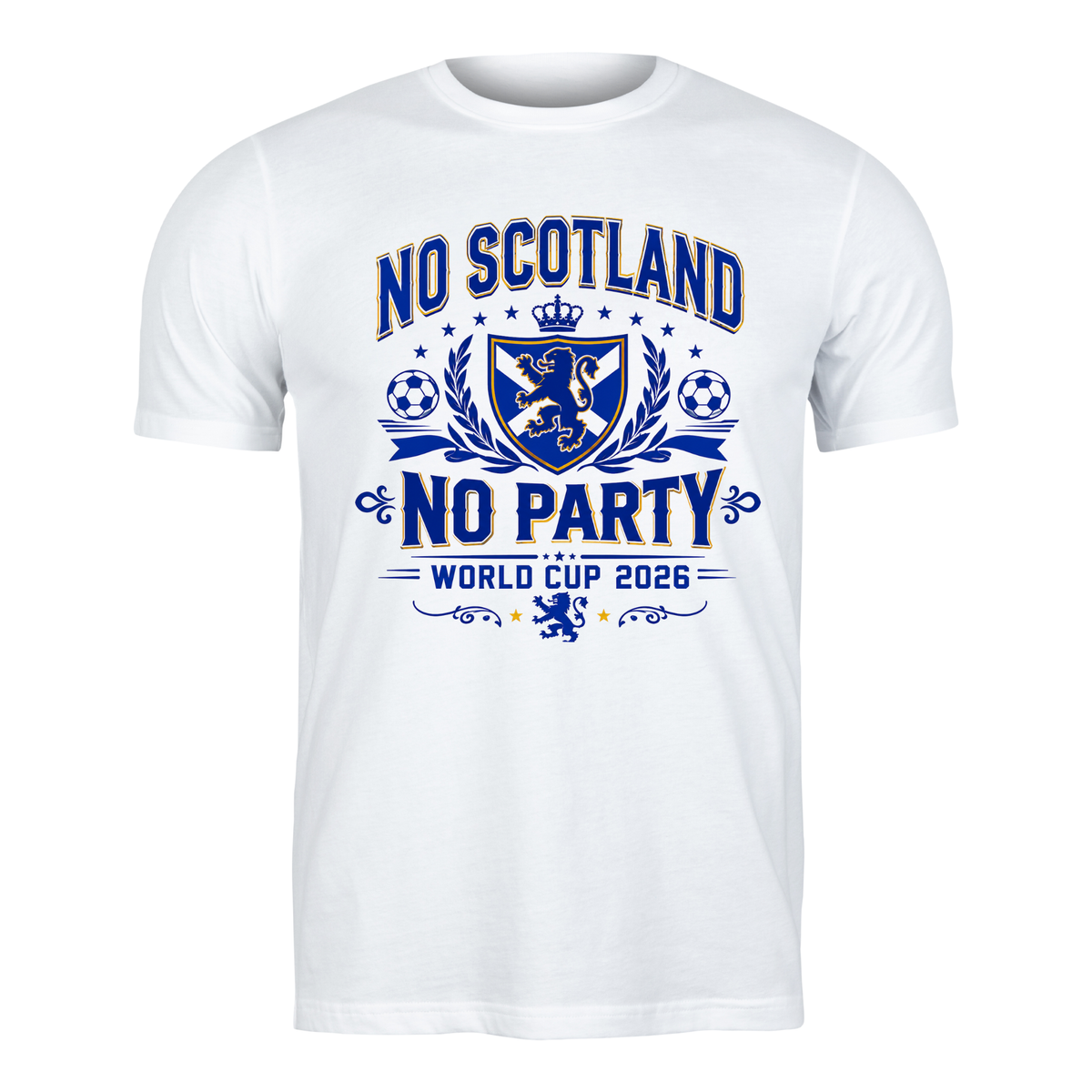 No Scotland No Party | Heraldic Crest T-Shirt | World Cup 2026 Scotland Gift - Top Tee