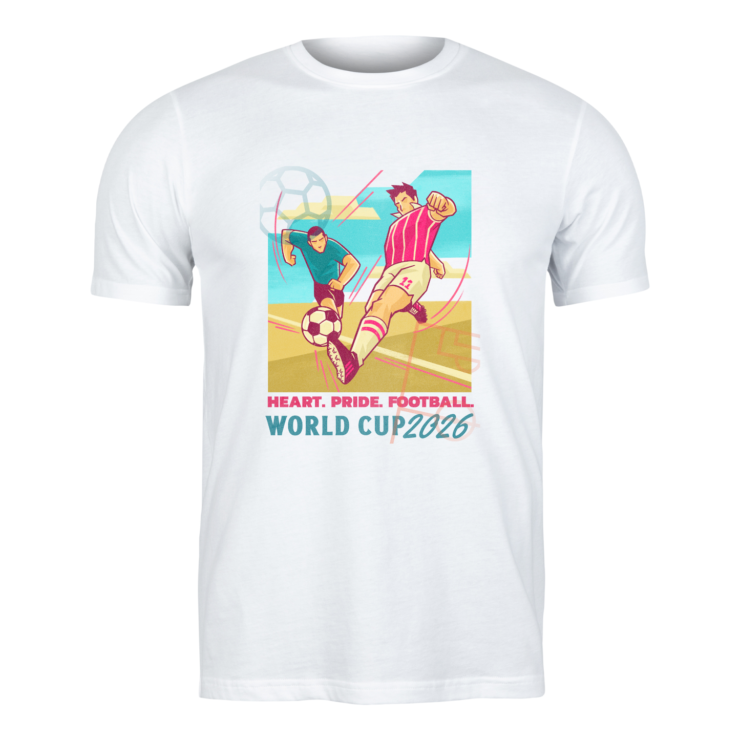 Heart. Pride. Football. – Retro World Cup 2026 T-Shirt | Vintage Football Graphic Tee | FIFA Fan Gift - Top Tee