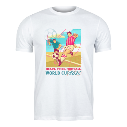 Heart. Pride. Football. – Retro World Cup 2026 T-Shirt | Vintage Football Graphic Tee | FIFA Fan Gift - Top Tee