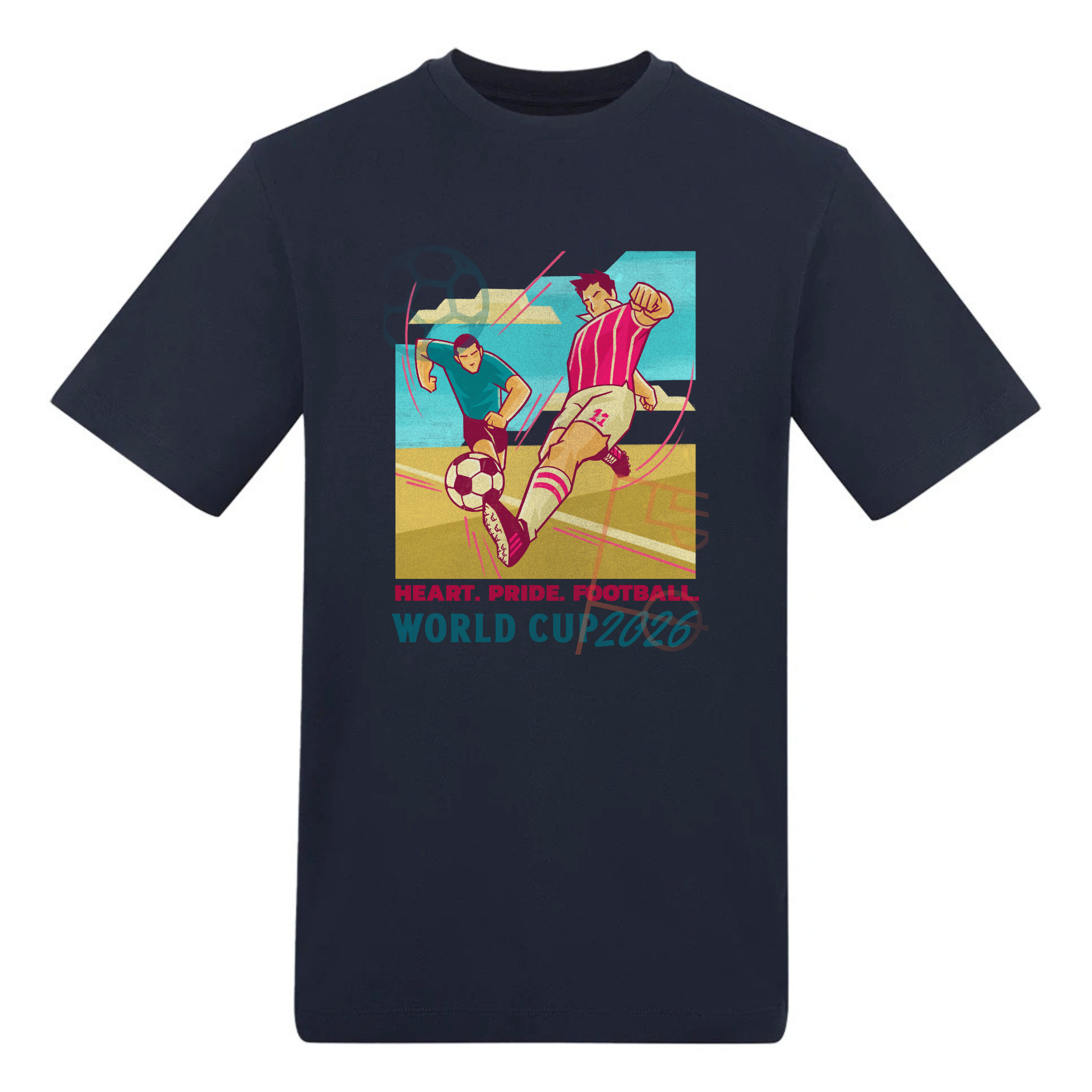 Heart. Pride. Football. – Retro World Cup 2026 T-Shirt | Vintage Football Graphic Tee | FIFA Fan Gift - Top Tee