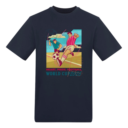Heart. Pride. Football. – Retro World Cup 2026 T-Shirt | Vintage Football Graphic Tee | FIFA Fan Gift - Top Tee