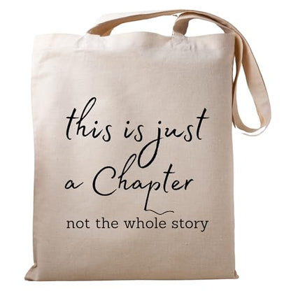 This is Just a Chapter Not The Whole Story Tote Bag Strong Women Bag Fight Cancer Tote Bag for Women Inspirational and Reusable funny tote bag