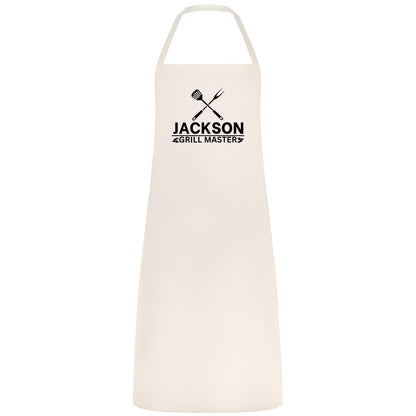 Custom Name Grill Master Apron Personalized Multicolor BBQ Apron for Men Funny Cooking Gift for Husband Dad or Boyfriend Kitchen and Chef Apron