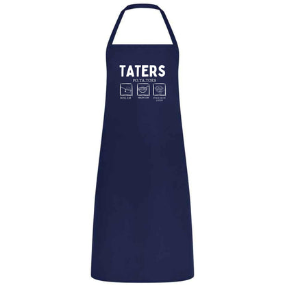 Be Buz Funny Potato Tater Kitchen Apron Taters Potatoes Boil 'Em Mash' Em Stick' Em In a Stew Multicolor Apron for Women, Men, Waiter, Waitress - Top Tee