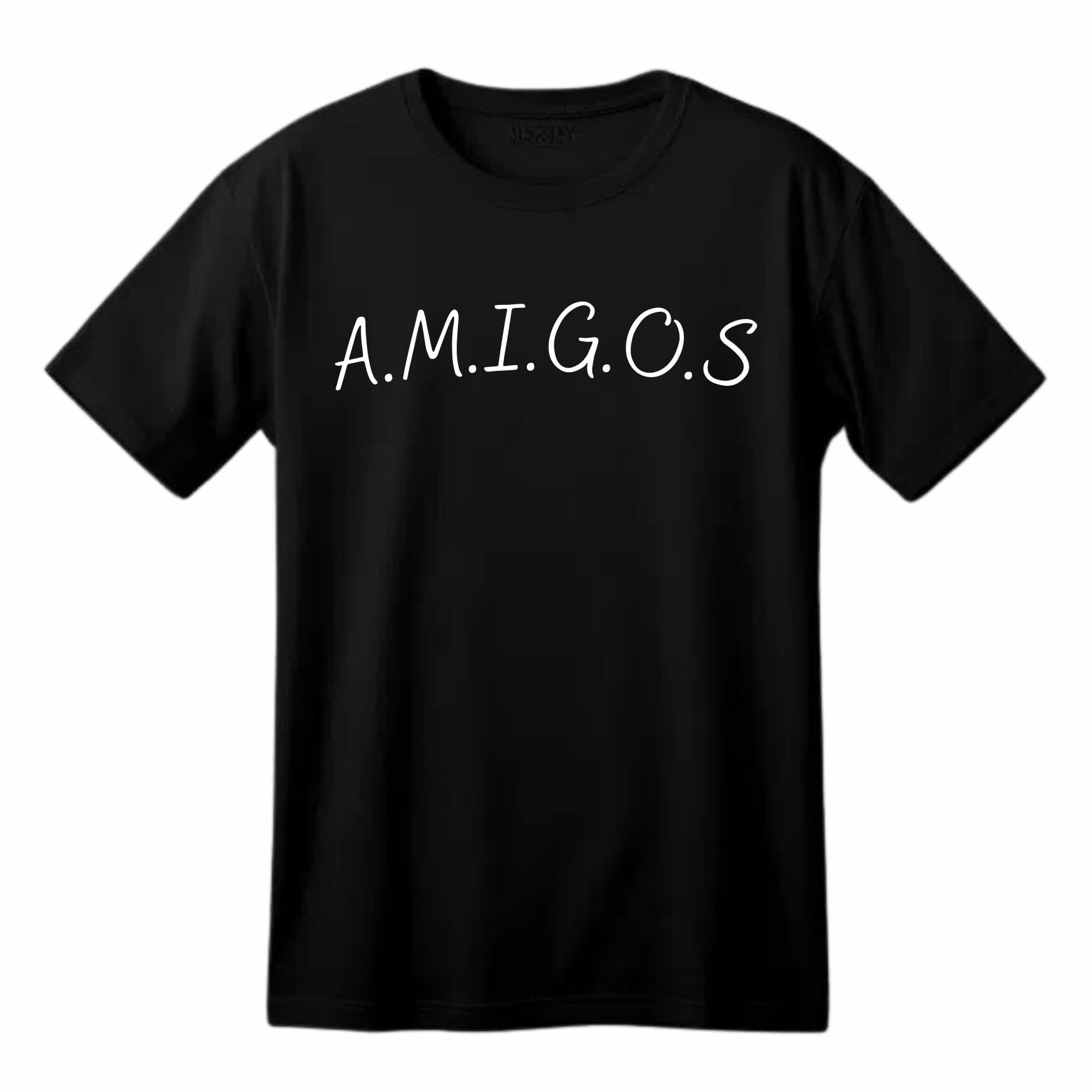Amigos Best Friends Funny Printed Black Adults Unisex Men Women Summer Winter Cotton Crew Neck Casual T-Shirt - Top Tee