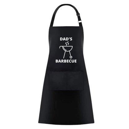DAD'S BARBECUE Funny Apron Bib Apron - 2 Pockets BBQ Apron Coffee house Cooking Kitchen Chef Bar Hotel Women Great Gift For Husband Wife, Dad Mom boyfriend Girlfriend