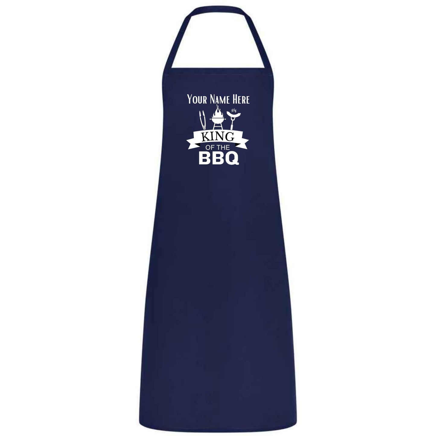 Custom Name King of the BBQ Apron – Personalized Grilling Apron for Men, Multicolor BBQ Cooking Apron, Father’s Day Gift for Dad or Husband