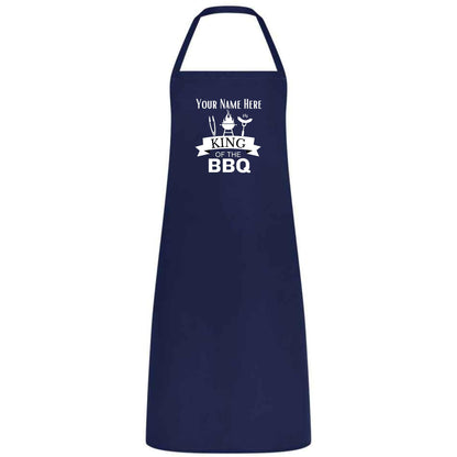 Custom Name King of the BBQ Apron – Personalized Grilling Apron for Men, Multicolor BBQ Cooking Apron, Father’s Day Gift for Dad or Husband