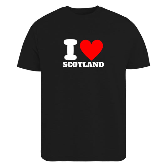 Be Buz I Love Scotland T-Shirt Unisex Graphic Tee with Classic Heart Design Trendy Scottish Souvenir Shirt for Men and Women - Top Tee
