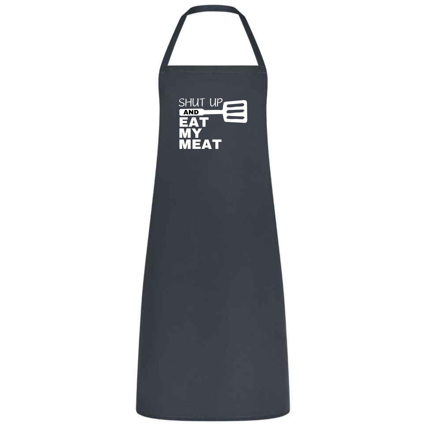Shut Up and Eat My Meat Apron Funny Multicolor BBQ Apron for Men Grilling Gift for Dad Husband or Boyfriend Father’s Day and Birthday