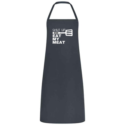 Shut Up and Eat My Meat Apron Funny Multicolor BBQ Apron for Men Grilling Gift for Dad Husband or Boyfriend Father’s Day and Birthday