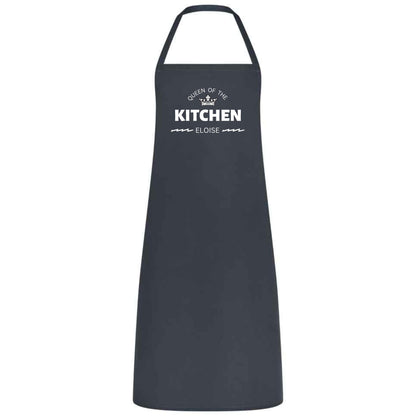 Queen of the Kitchen Personalised Apron Custom Name Cotton Multicolor Cooking Apron for Women Wedding Birthday and Mother’s Day Gift
