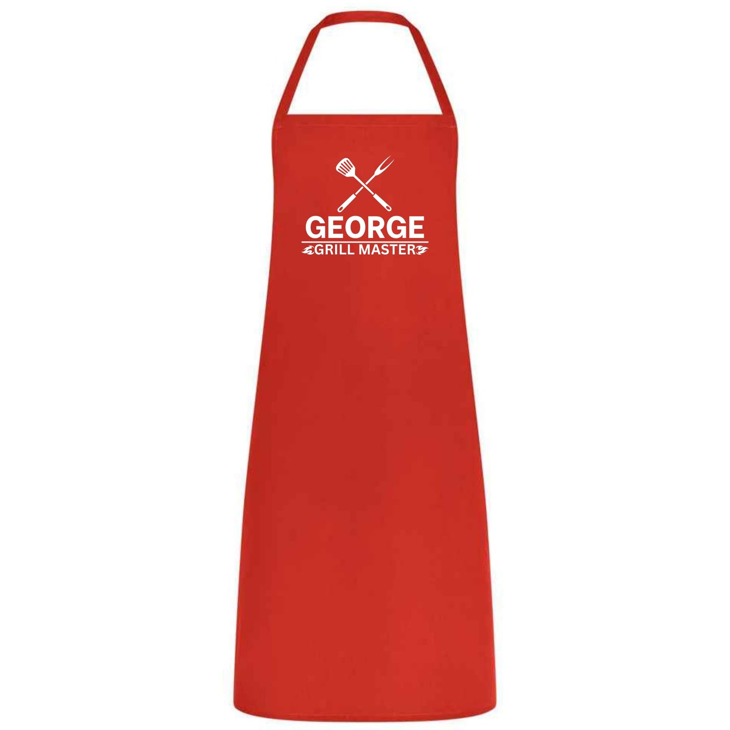 Custom Name Grill Master Apron Personalized Multicolor BBQ Apron for Men Funny Cooking Gift for Husband Dad or Boyfriend Kitchen and Chef Apron