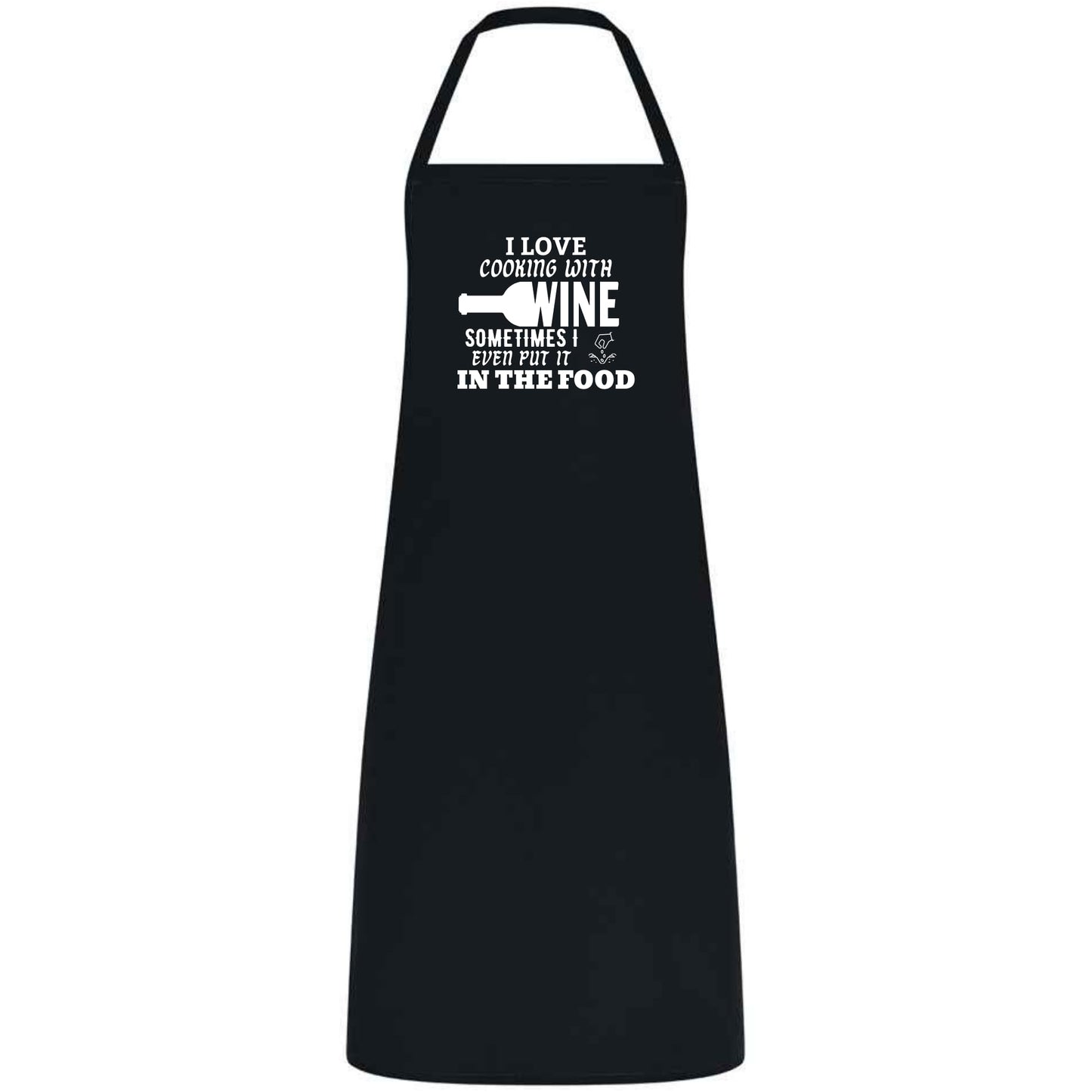 I Love Cooking with Wine Apron Funny Multicolor Unisex Chef Apron for Men and Women Waiter Waitress Gift for her him Weddings BBQs