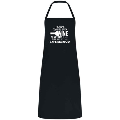 I Love Cooking with Wine Apron Funny Multicolor Unisex Chef Apron for Men and Women Waiter Waitress Gift for her him Weddings BBQs