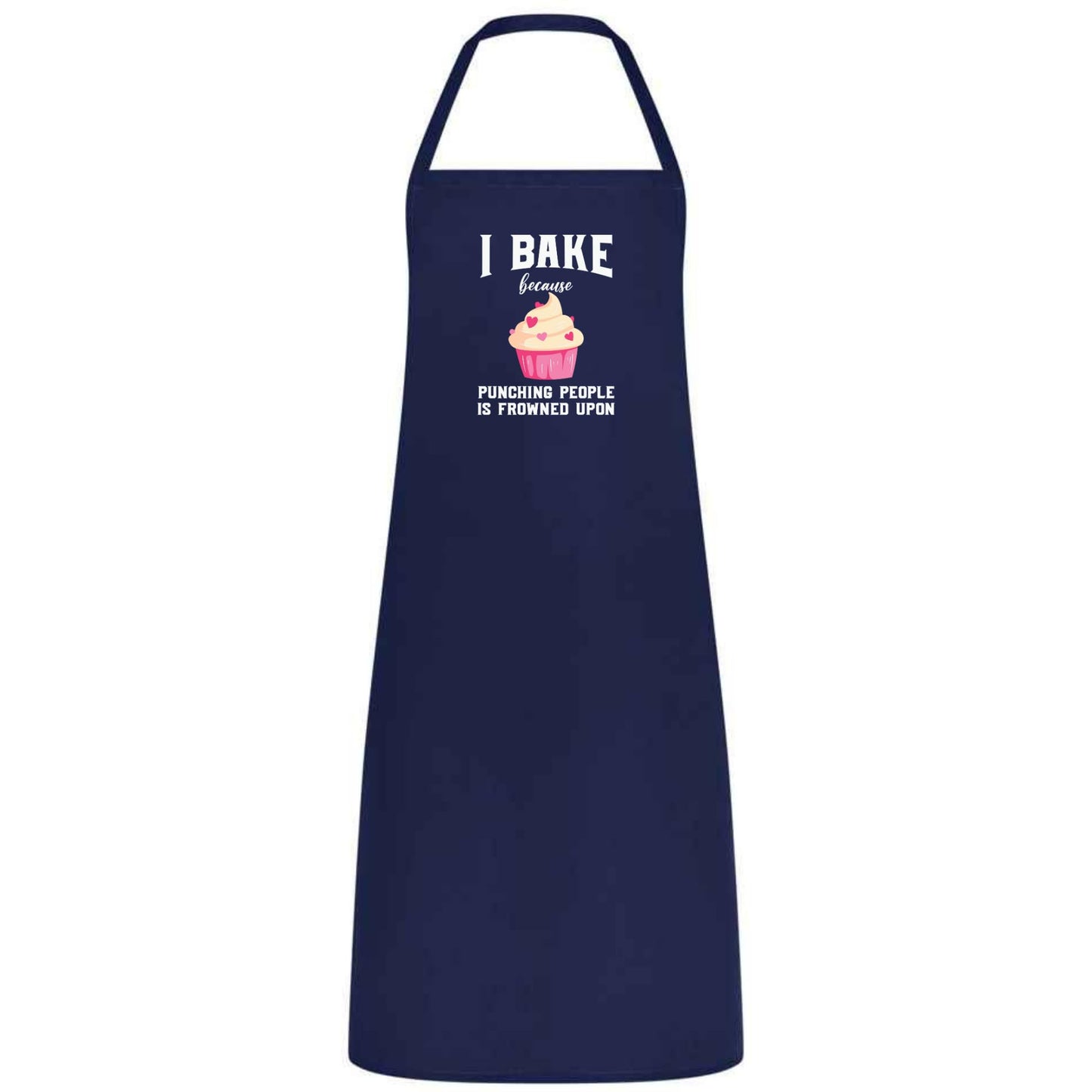I Bake Because Punching People Is Frowned Upon Apron Funny Multicolor Unisex Chef Apron for Men and Women Cooking Baking Apron