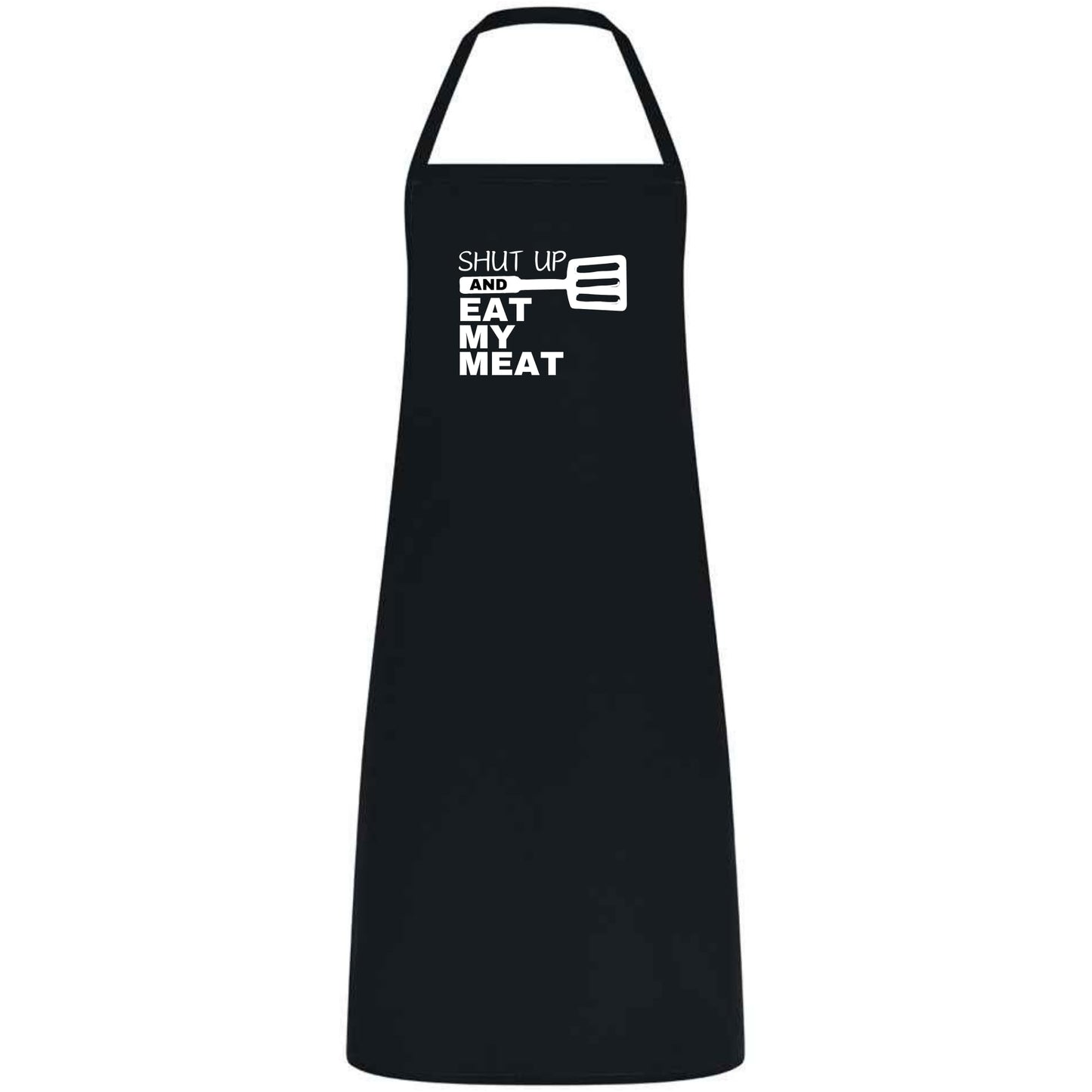Shut Up and Eat My Meat Apron Funny Multicolor BBQ Apron for Men Grilling Gift for Dad Husband or Boyfriend Father’s Day and Birthday