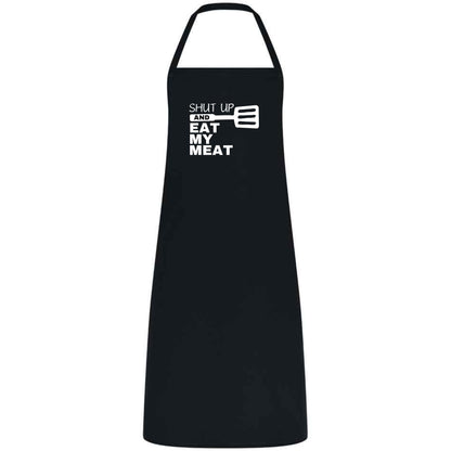 Shut Up and Eat My Meat Apron Funny Multicolor BBQ Apron for Men Grilling Gift for Dad Husband or Boyfriend Father’s Day and Birthday