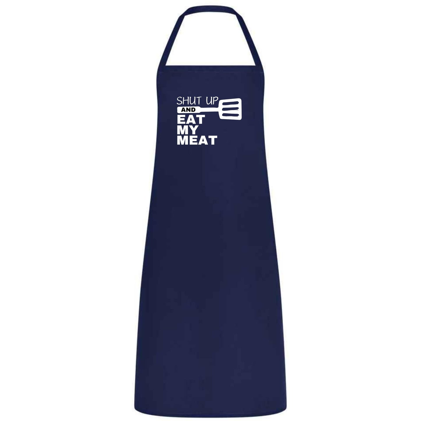Shut Up and Eat My Meat Apron Funny Multicolor BBQ Apron for Men Grilling Gift for Dad Husband or Boyfriend Father’s Day and Birthday