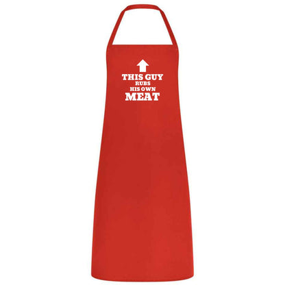 This Guy Rubs His Own Meat Apron Funny BBQ Apron for Men Husband Dad Boyfriend Multicolor Grilling Gift Father’s Day Birthday