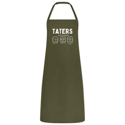 Be Buz Funny Potato Tater Kitchen Apron Taters Potatoes Boil 'Em Mash' Em Stick' Em In a Stew Multicolor Apron for Women, Men, Waiter, Waitress - Top Tee
