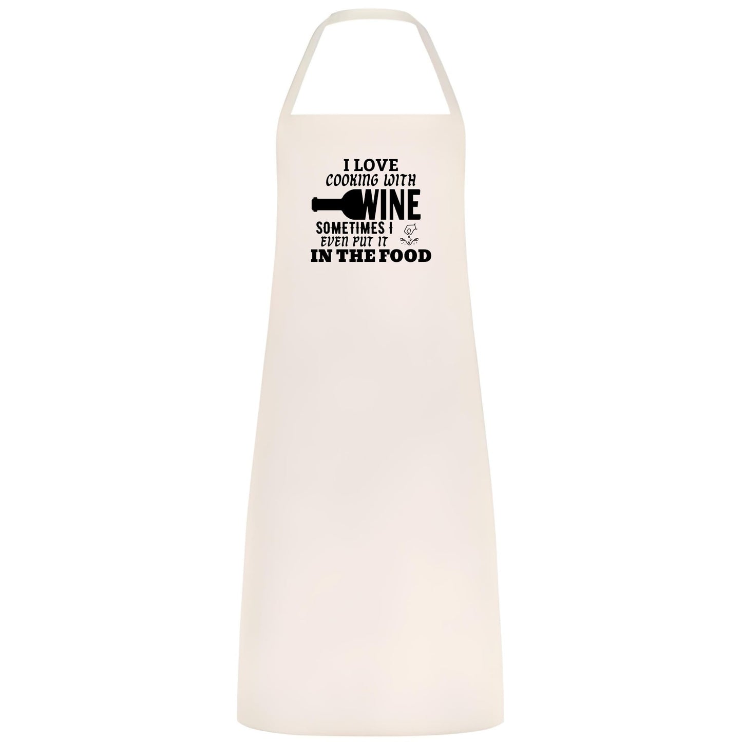 I Love Cooking with Wine Apron Funny Multicolor Unisex Chef Apron for Men and Women Waiter Waitress Gift for her him Weddings BBQs