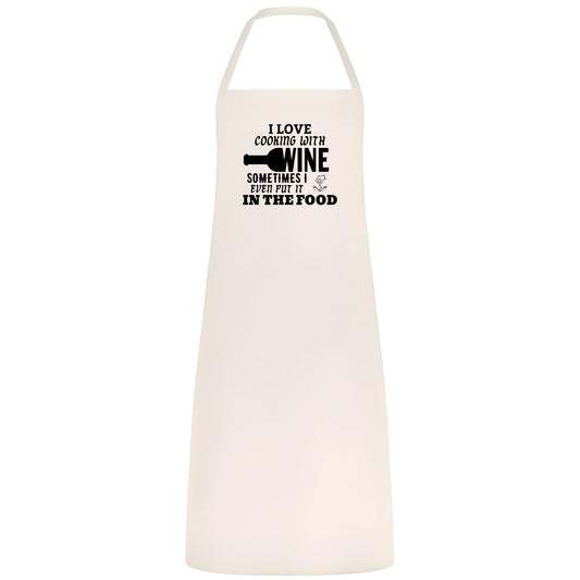 I Love Cooking with Wine - Funny Multicolour Apron