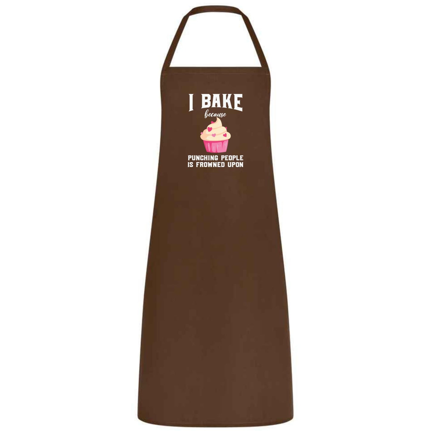 I Bake Because Punching People Is Frowned Upon Apron Funny Multicolor Unisex Chef Apron for Men and Women Cooking Baking Apron