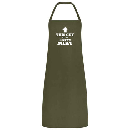This Guy Rubs His Own Meat Apron Funny BBQ Apron for Men Husband Dad Boyfriend Multicolor Grilling Gift Father’s Day Birthday