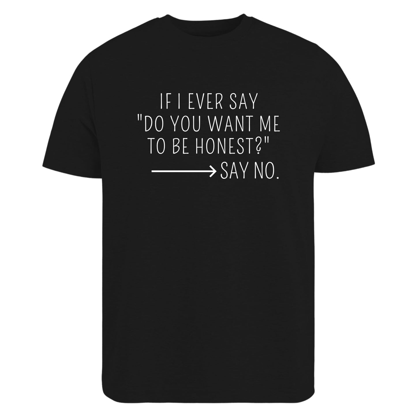 BeBuz If I Ever Say Do You Want Me to Be Honest Say No T-Shirt Funny Sarcastic Brutally Honest Humor Tee Graphic Shirt for Women or Men - Top Tee
