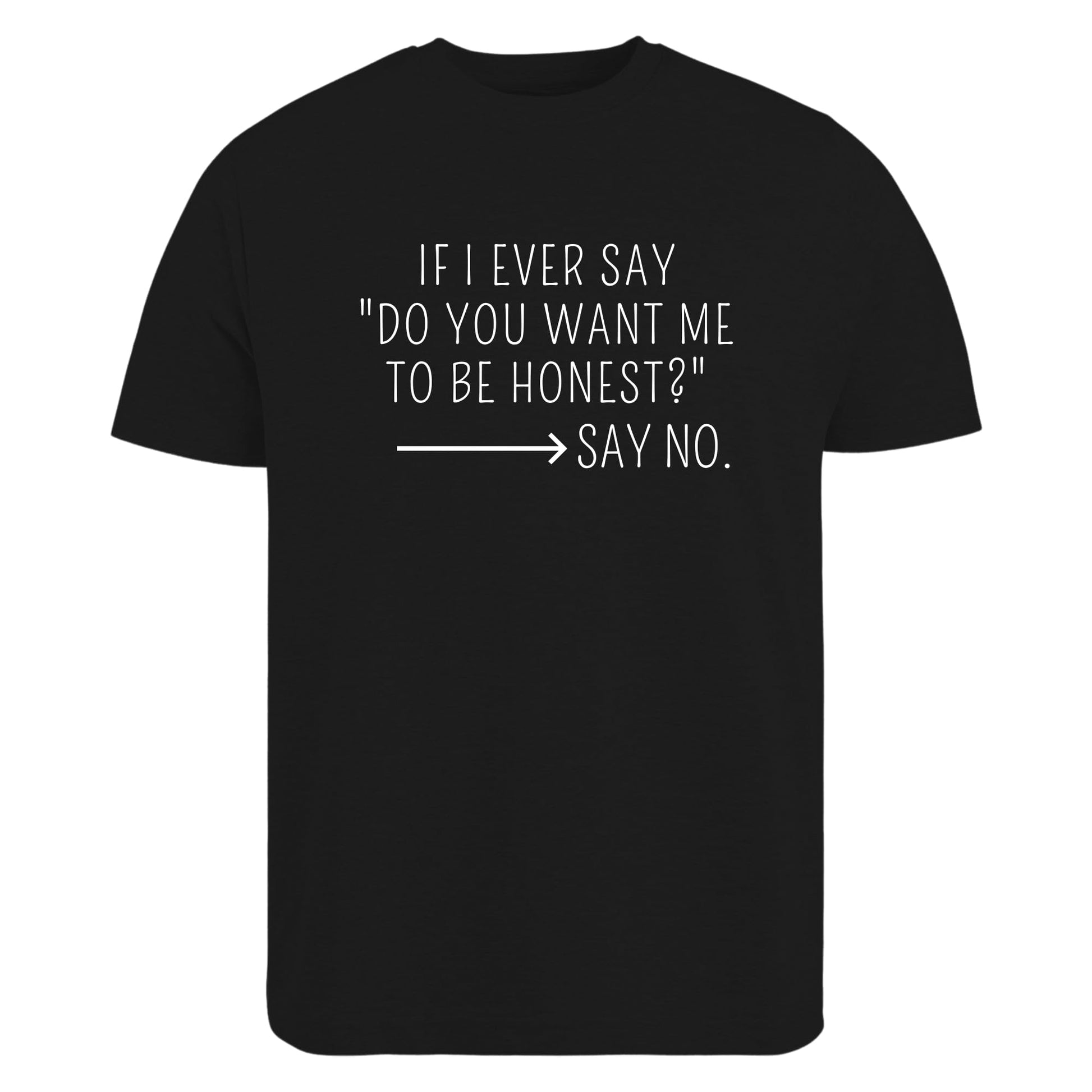 BeBuz If I Ever Say Do You Want Me to Be Honest Say No T-Shirt Funny Sarcastic Brutally Honest Humor Tee Graphic Shirt for Women or Men - Top Tee