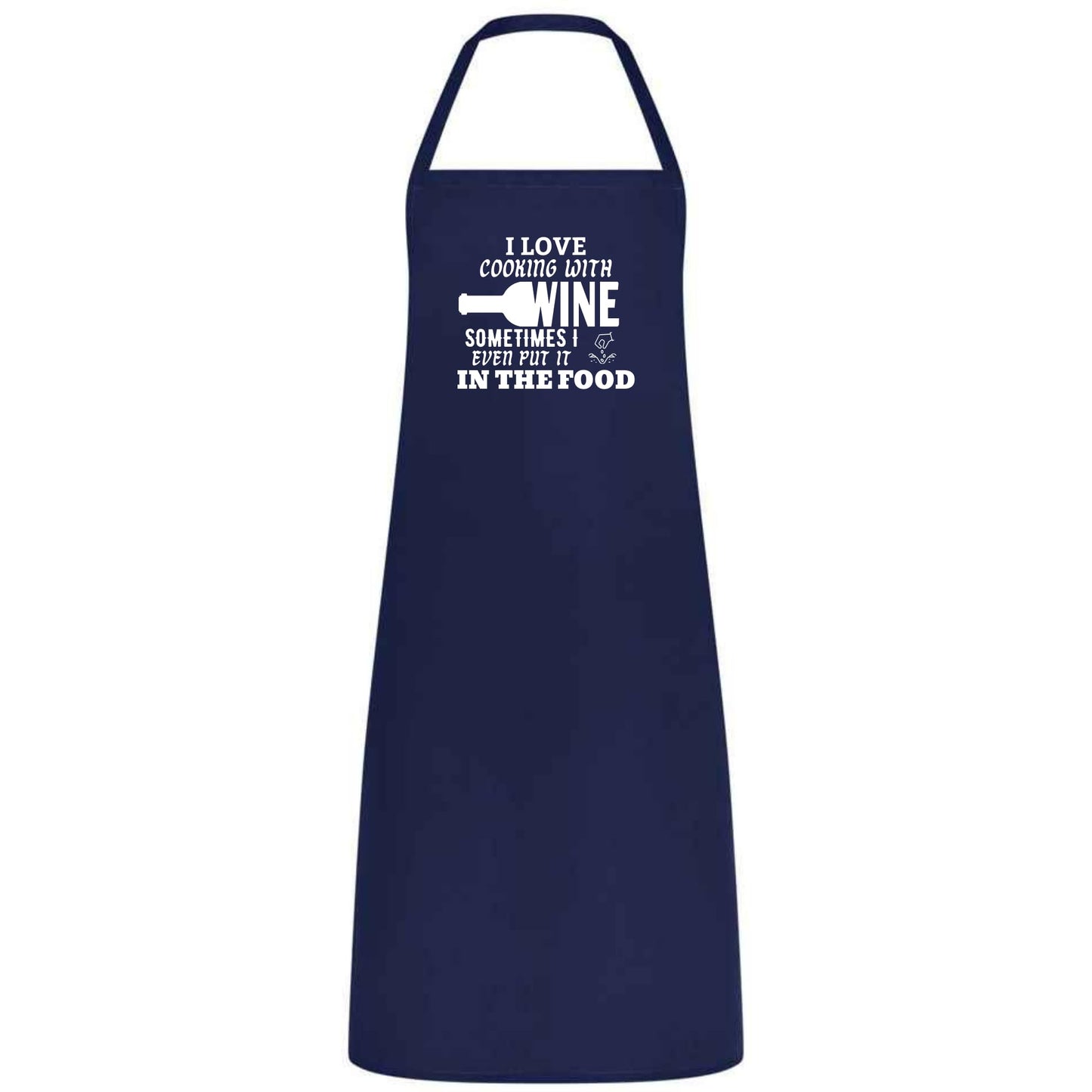 I Love Cooking with Wine Apron Funny Multicolor Unisex Chef Apron for Men and Women Waiter Waitress Gift for her him Weddings BBQs