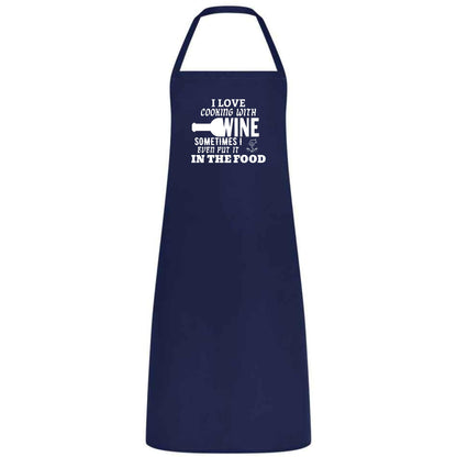 I Love Cooking with Wine Apron Funny Multicolor Unisex Chef Apron for Men and Women Waiter Waitress Gift for her him Weddings BBQs