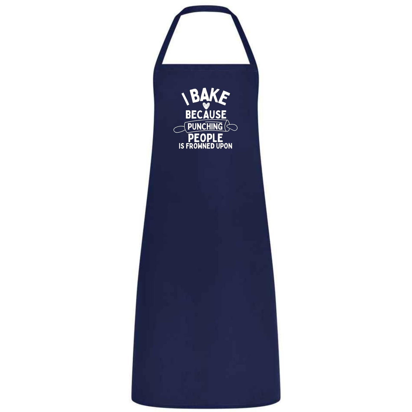 I Bake Because Punching People Is Frowned Upon Apron Funny Multicolor Unisex Chef Apron for Men and Women Cooking Baking